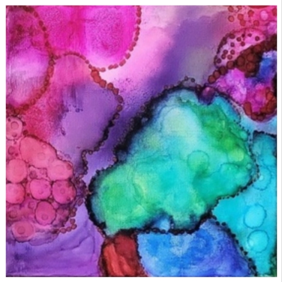 Hand Crafted Abstract Design 12x12 Inches Canvas Picture - Picture 4 of 4